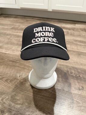 Dutch Bros Drink More Coffee Snapback Hat New Black & White